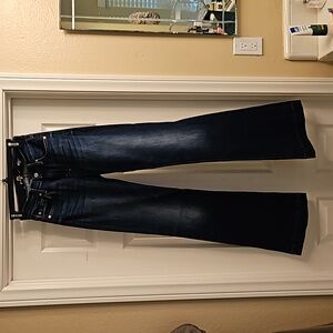 7 For All Mankind Women's Denim Jeans Dojo Flare Dark Wash 25x34 NWOT